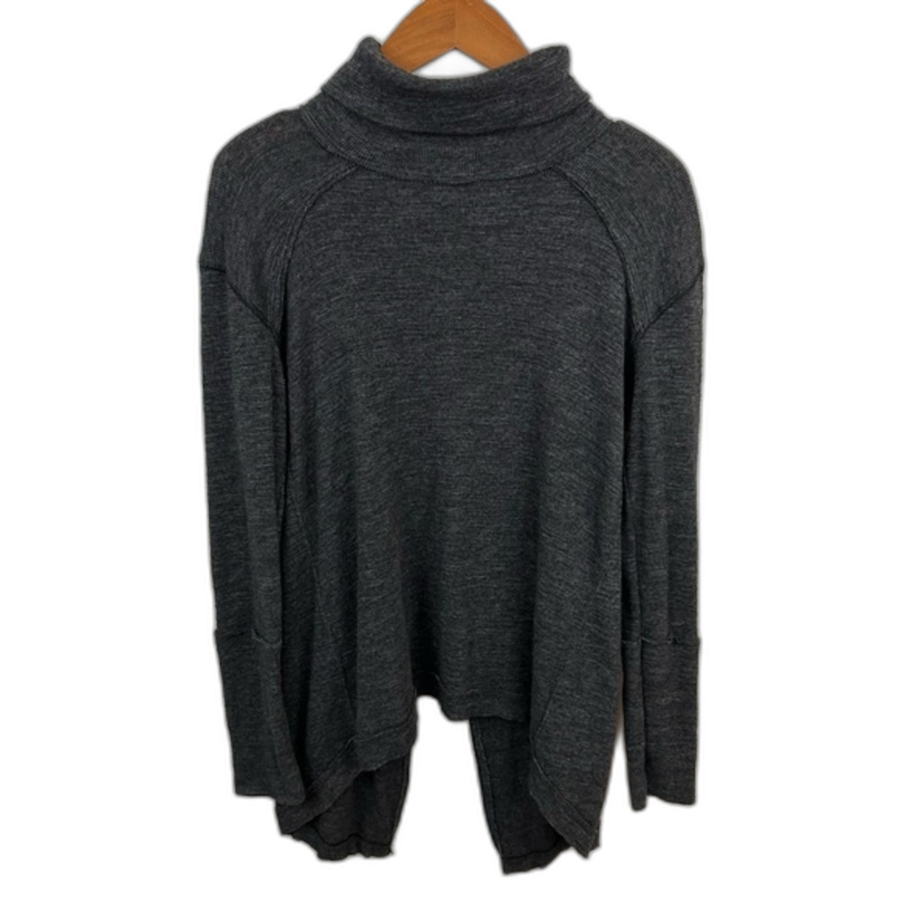 We The Free For Free People Charcoal Split Back Thermal Size Small Winter Comfy
